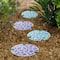 Glitzhome® 10" Set of 2 Cement Blue and Purple Hydrangea Textured Stepping Stones